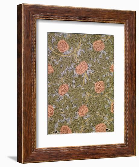 "Rose - 93" Wallpaper Design-William Morris-Framed Giclee Print