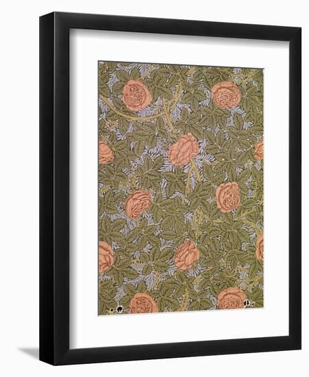 "Rose - 93" Wallpaper Design-William Morris-Framed Giclee Print