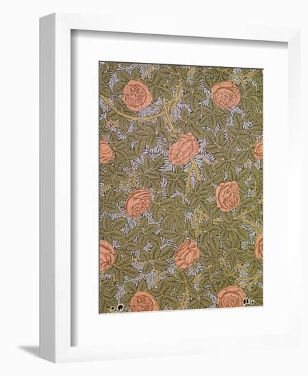 "Rose - 93" Wallpaper Design-William Morris-Framed Giclee Print