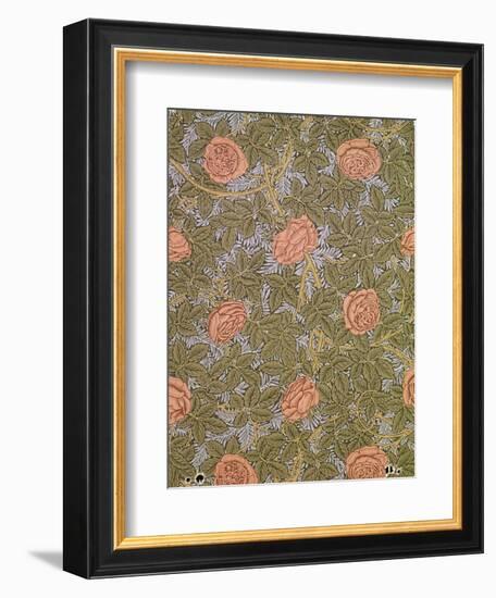 "Rose - 93" Wallpaper Design-William Morris-Framed Giclee Print