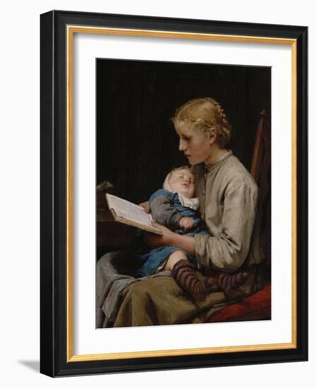 Rose and Bertha Gugger, 1883-Albert Anker-Framed Giclee Print