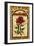 Rose and Skyline Stained Glass - Portland, Oregon-Lantern Press-Framed Art Print