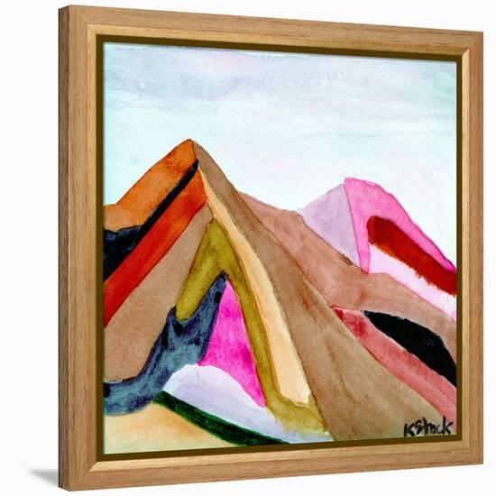 Rose Blue Mountain Landscape-Kerstin Stock-Framed Stretched Canvas