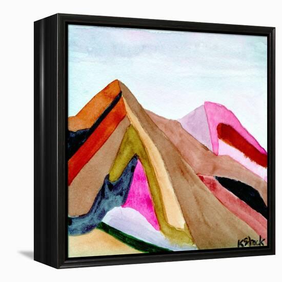 Rose Blue Mountain Landscape-Kerstin Stock-Framed Stretched Canvas