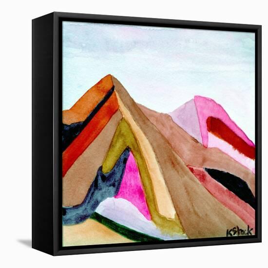 Rose Blue Mountain Landscape-Kerstin Stock-Framed Stretched Canvas