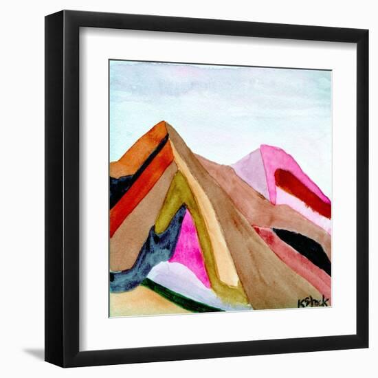 Rose Blue Mountain Landscape-Kerstin Stock-Framed Art Print