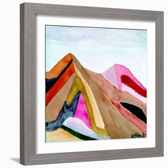 Rose Blue Mountain Landscape-Kerstin Stock-Framed Art Print