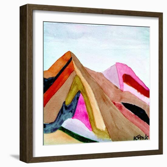 Rose Blue Mountain Landscape-Kerstin Stock-Framed Art Print