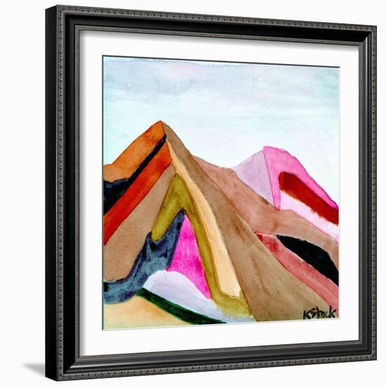Rose Blue Mountain Landscape-Kerstin Stock-Framed Art Print