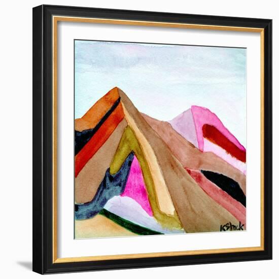 Rose Blue Mountain Landscape-Kerstin Stock-Framed Art Print