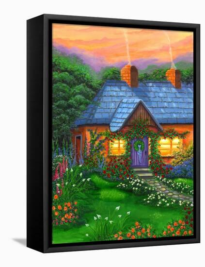 Rose Cottage-Bonnie B. Cook-Framed Premier Image Canvas