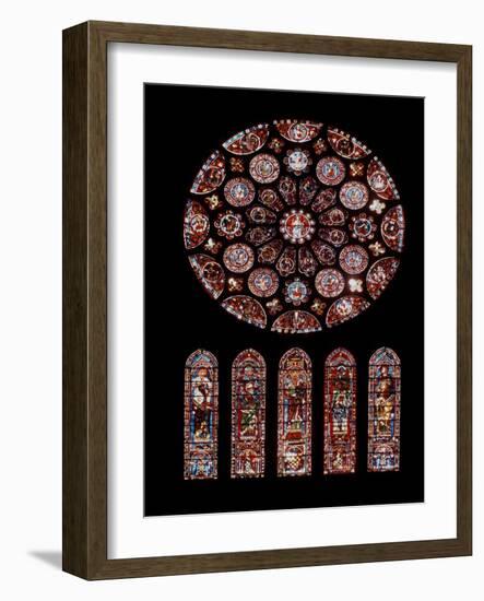 Rose from the Transept of the South Coast of the Cathedrale Notre Dame of Chartres, 13Th Century (P-French School-Framed Giclee Print