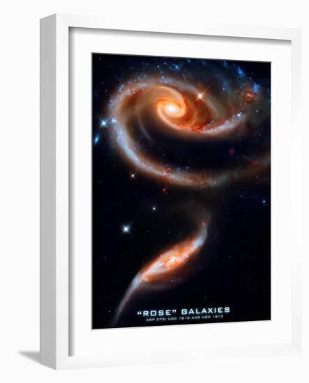 Rose Galaxies Hubble Space Photo Poster Print-null-Framed Premium Giclee Print