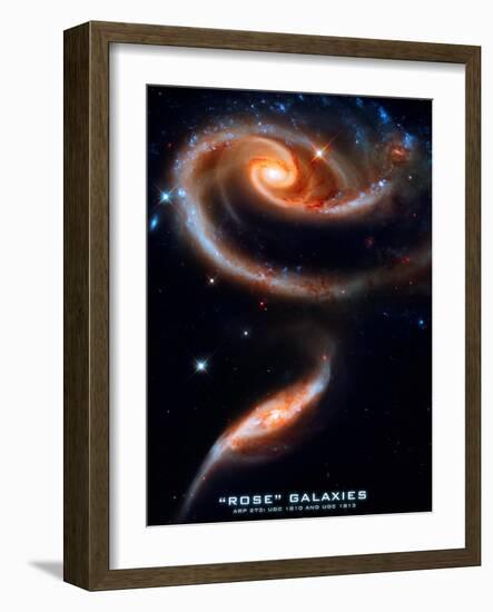 Rose Galaxies Hubble Space Photo Poster Print-null-Framed Art Print