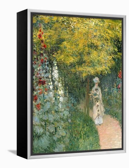 Rose Garden, 1876-Claude Monet-Framed Premier Image Canvas