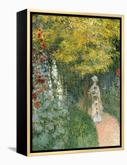 Rose Garden, 1876-Claude Monet-Framed Premier Image Canvas