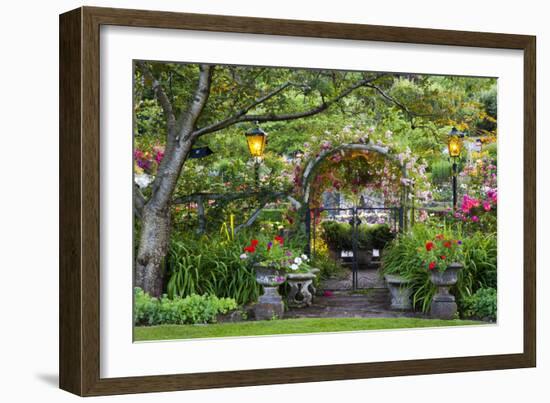 Rose Garden at Butchard Gardens in Full Bloom, Victoria, British Columbia, Canada-Terry Eggers-Framed Photographic Print