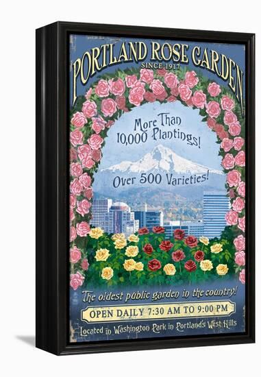 Rose Garden - Portland, Oregon-Lantern Press-Framed Stretched Canvas