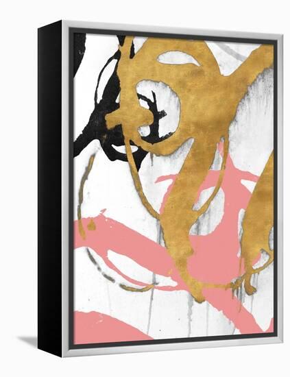 Rose Gold Strokes I-Megan Morris-Framed Stretched Canvas