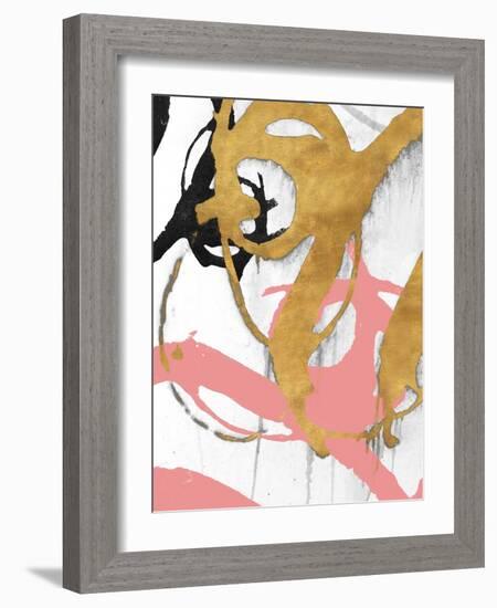 Rose Gold Strokes I-Megan Morris-Framed Art Print