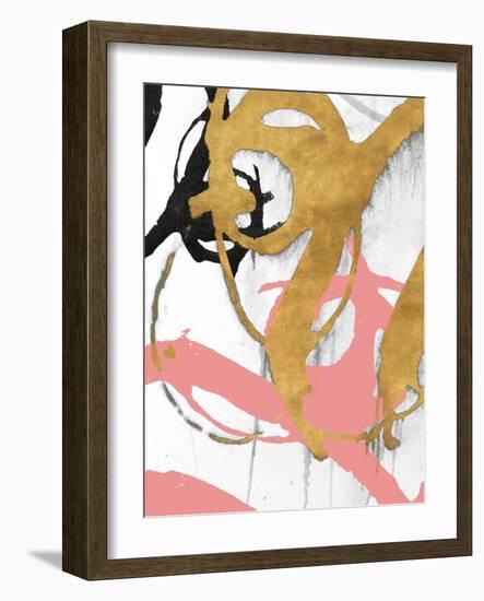 Rose Gold Strokes I-Megan Morris-Framed Art Print