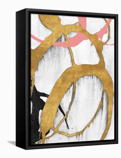 Rose Gold Strokes II-Megan Morris-Framed Stretched Canvas