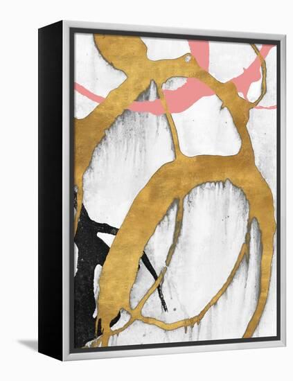 Rose Gold Strokes II-Megan Morris-Framed Stretched Canvas