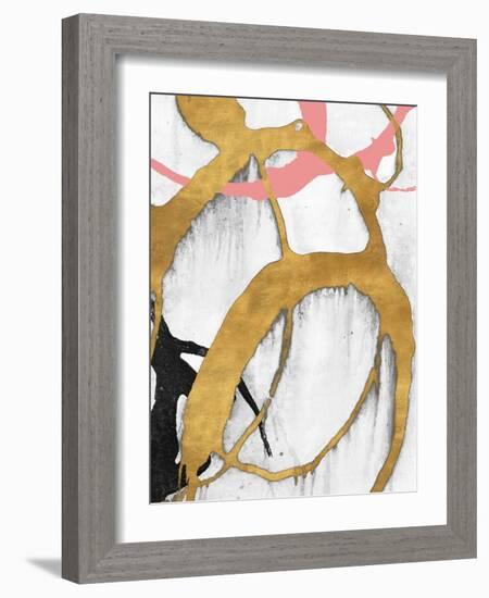 Rose Gold Strokes II-Megan Morris-Framed Art Print