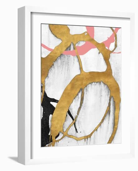 Rose Gold Strokes II-Megan Morris-Framed Art Print