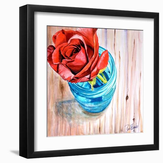 Rose in Jar-Jennifer Redstreake Geary-Framed Art Print