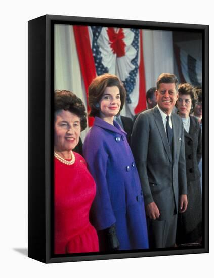 Rose Kennedy, Jackie Peter Behind Her on Morning After Election Day-Paul Schutzer-Framed Premier Image Canvas