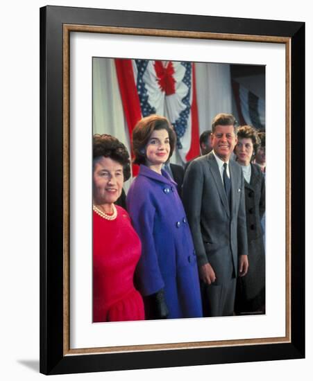 Rose Kennedy, Jackie Peter Behind Her on Morning After Election Day-Paul Schutzer-Framed Photographic Print