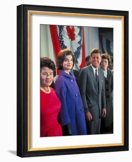 Rose Kennedy, Jackie Peter Behind Her on Morning After Election Day-Paul Schutzer-Framed Photographic Print