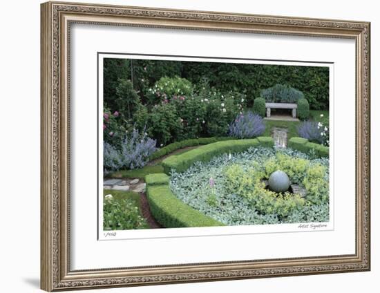 Rose Ladder Bench-Stacy Bass-Framed Giclee Print