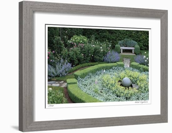 Rose Ladder Bench-Stacy Bass-Framed Giclee Print