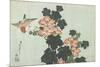 Rose Mallow and Sparrow, C. 1832-Katsushika Hokusai-Mounted Giclee Print