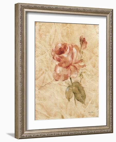 Rose on Cracked Linen-Cheri Blum-Framed Art Print