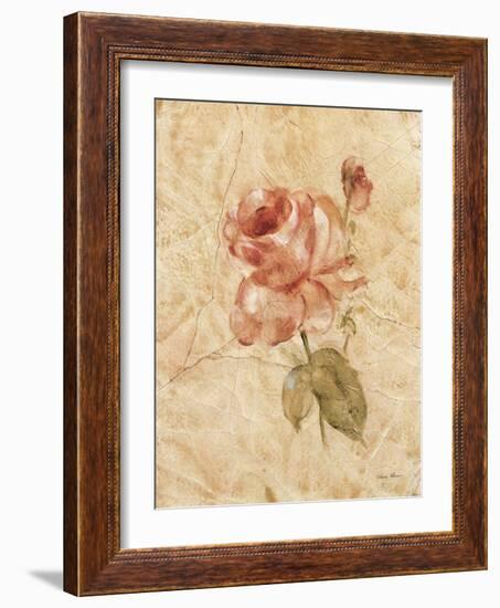 Rose on Cracked Linen-Cheri Blum-Framed Art Print