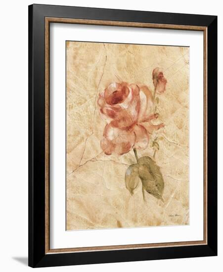 Rose on Cracked Linen-Cheri Blum-Framed Art Print