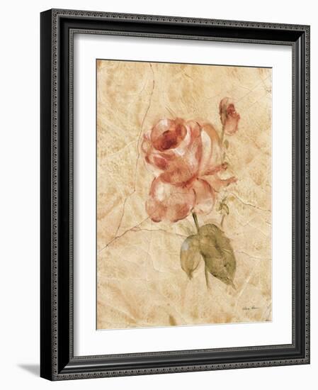 Rose on Cracked Linen-Cheri Blum-Framed Art Print