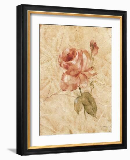 Rose on Cracked Linen-Cheri Blum-Framed Art Print