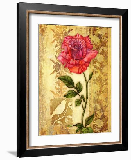 Rose on Golden Background-Maria Rytova-Framed Giclee Print