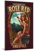 Rose Red Amber Ale Pinup Girl-Lantern Press-Mounted Art Print