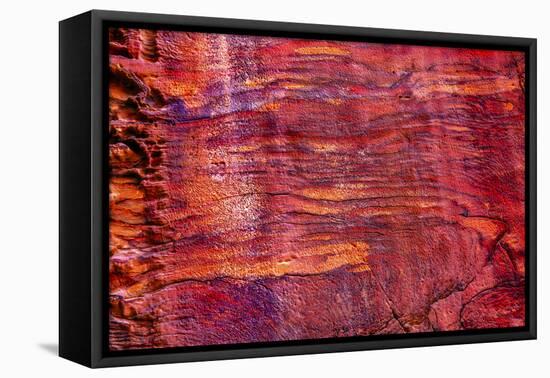 Rose Red Rock Tomb Facade, Street of Facades, Petra, Jordan-William Perry-Framed Premier Image Canvas