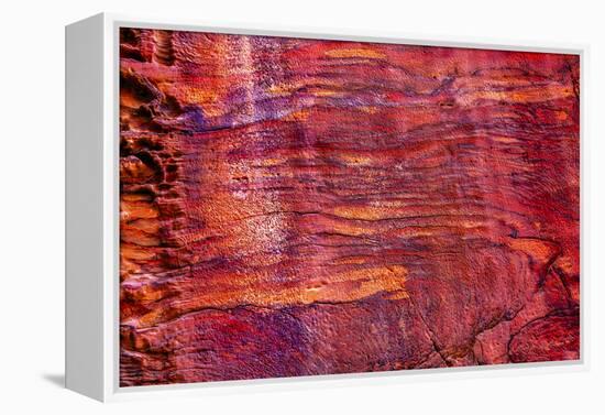 Rose Red Rock Tomb Facade, Street of Facades, Petra, Jordan-William Perry-Framed Premier Image Canvas