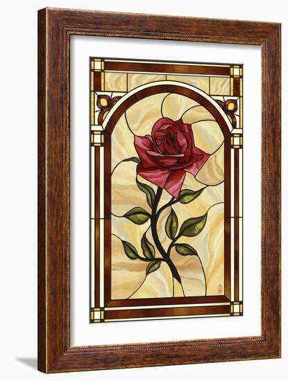 Rose Stained Glass-Lantern Press-Framed Art Print