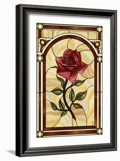 Rose Stained Glass-Lantern Press-Framed Art Print
