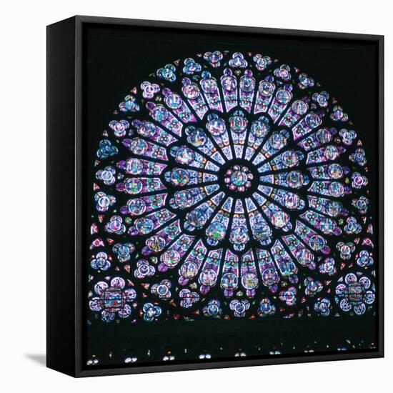 Rose window in Notre Dame, 14th century. Artist: Unknown-Unknown-Framed Premier Image Canvas