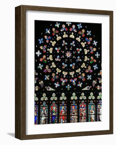 Rose Window in Notre-Dame-Des-Carmes Church, Pont-L'Abbe, Pont-L'Abbe, Finistere, France, Europe-Godong-Framed Photographic Print