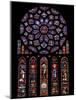 Rose Window, Stained Glass Windows in North Transept, Chartres Cathedral, UNESCO World Heritage Sit-Nick Servian-Mounted Photographic Print